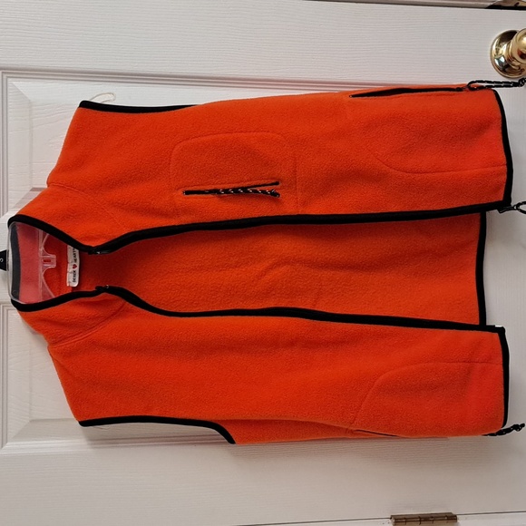 🌴Derek Heart Orange Fleece Vest Size Small - Picture 2 of 10